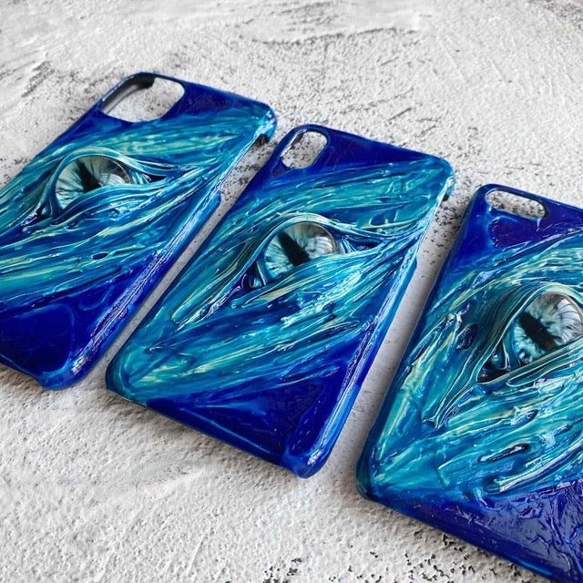 Three Blue Eye Dragon iPhone Phone Cases Tilted