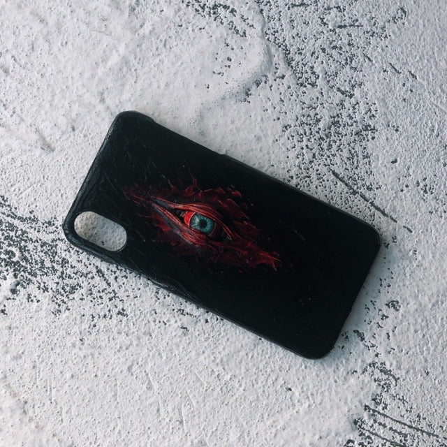 Goth iPhone Phone Case With Eye Straight On