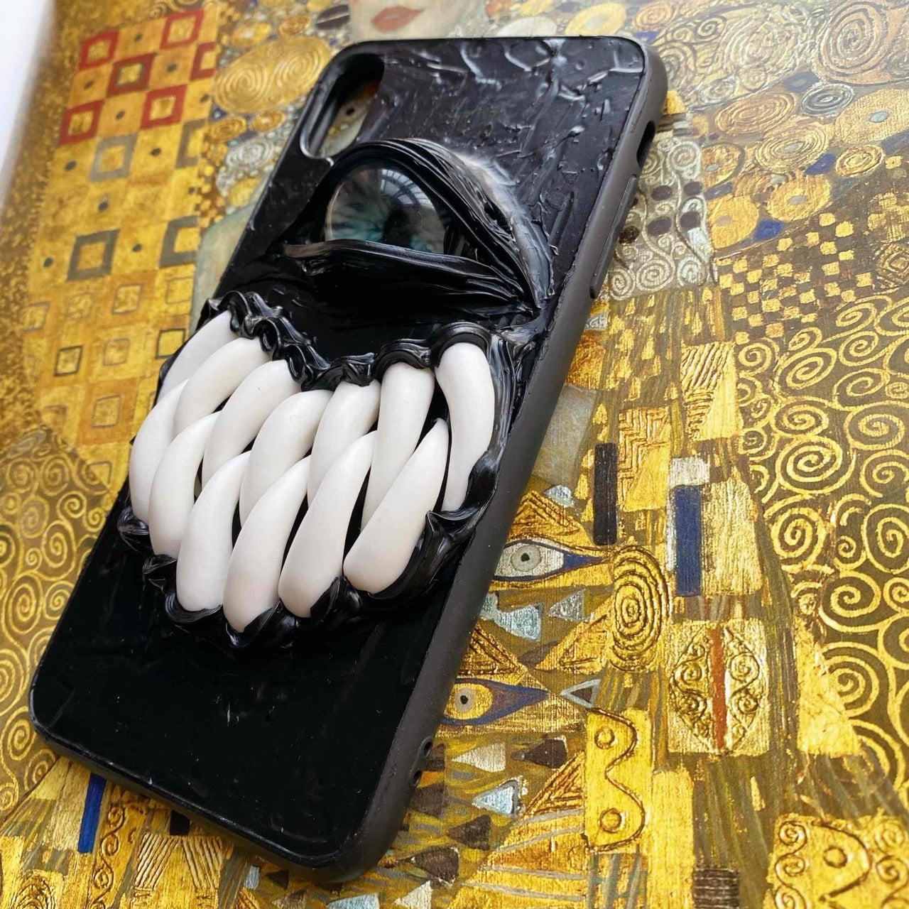 Grinning Monster Android Phone Case on Table