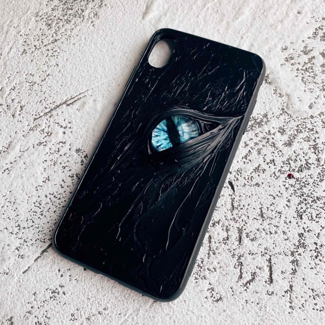 Teal Eye Dragon iPhone Phone Case Slanted