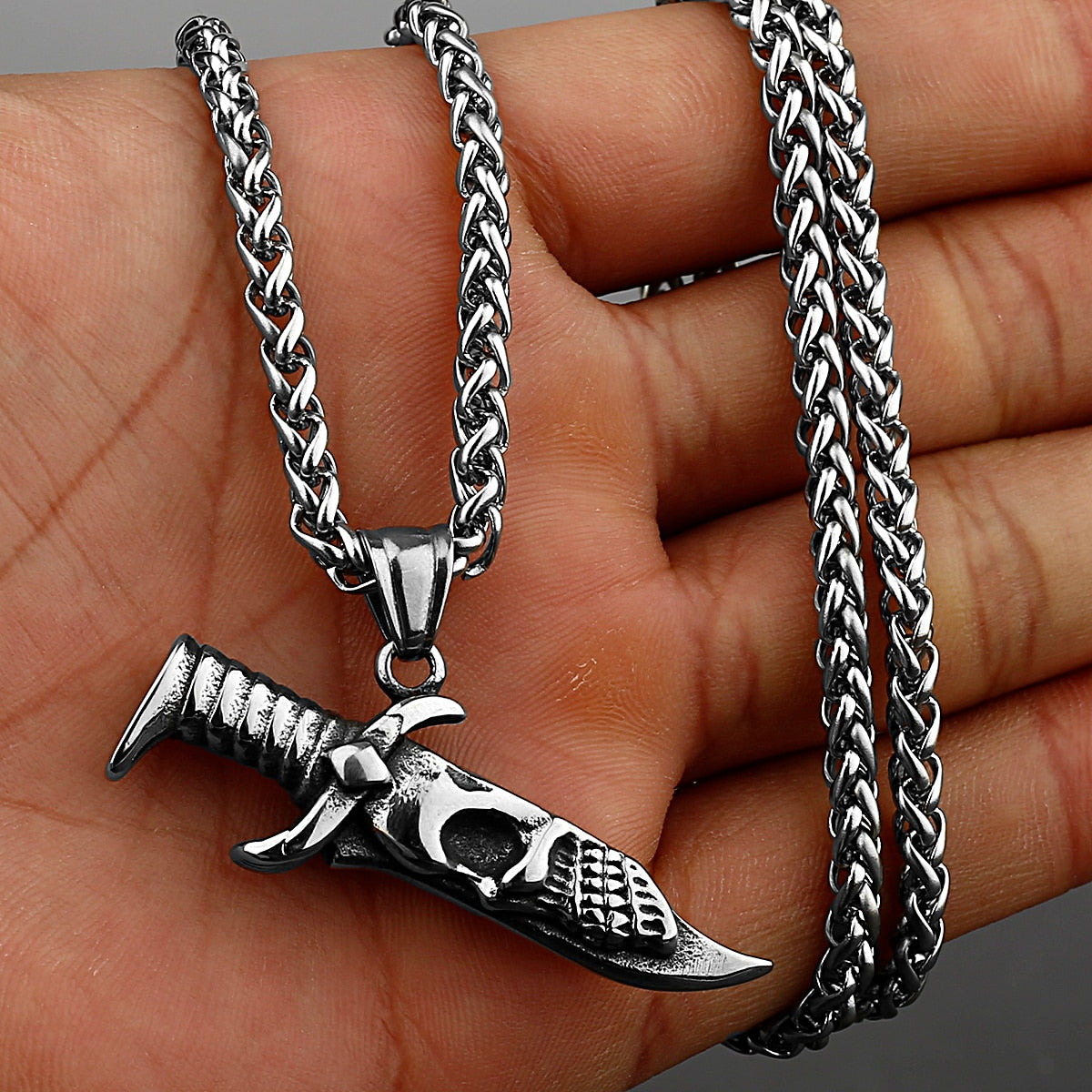 Mini Dagger Skull Necklace