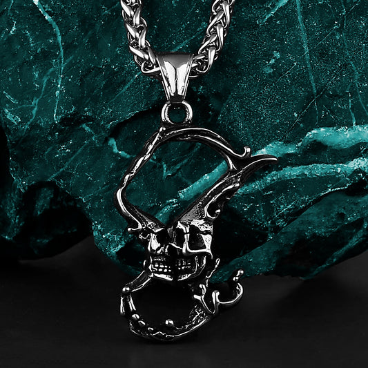 Double Skull Face to Face Necklace